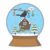 Snow Globe mit Blackbird singen Aufkleber (Vorderseite)