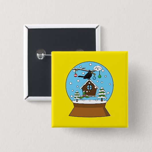 Snow Globe mit Blackbird singen Button (Vorne & Hinten)