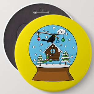 Snow Globe mit Blackbird singen Button