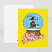 Snow Globe mit Blackbird singen Feiertagskarte (Vorne/Hinten)