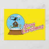 Snow Globe mit Blackbird singen Feiertagspostkarte (Vorderseite)