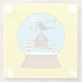 Snow Globe mit Blackbird singen Glasuntersetzer (Rückseite)
