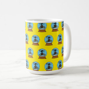 Snow Globe mit Blackbird singen Kaffeetasse