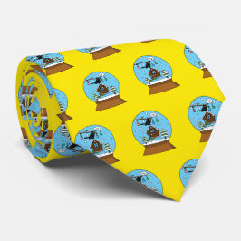 Snow Globe mit Blackbird singen Krawatte