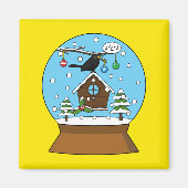 Snow Globe mit Blackbird singen Magnet (Vorne)