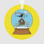 Snow Globe mit Blackbird singen Ornament (Rückseite)