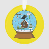Snow Globe mit Blackbird singen Ornament (Vorderseite)