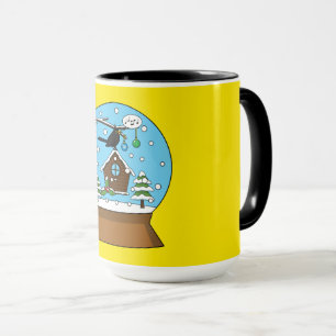 Snow Globe mit Blackbird singen Tasse