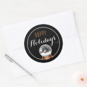 Snow Globe mit House Happy Holiday Sticker (Umschlag)