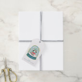 Snow Globe Raccoon Gift Tags Geschenkanhänger (Mit Garn)