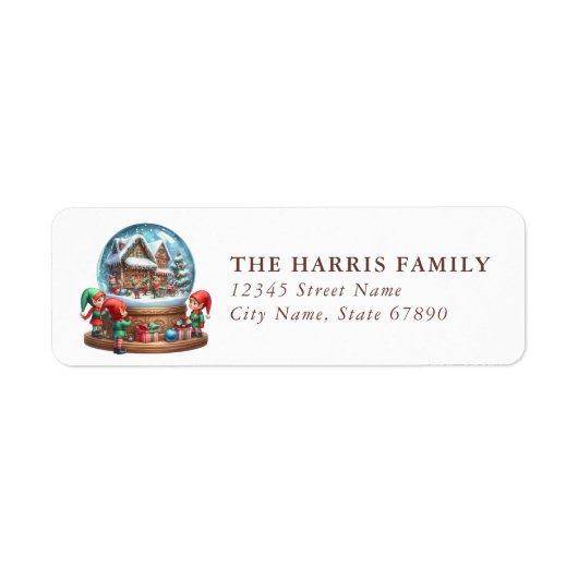 Snow Globe Return Address Labels (Vorne)