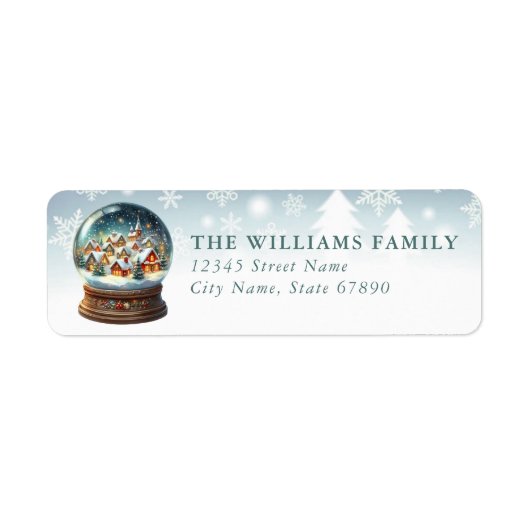 Snow Globe Return Address Labels (Vorne)
