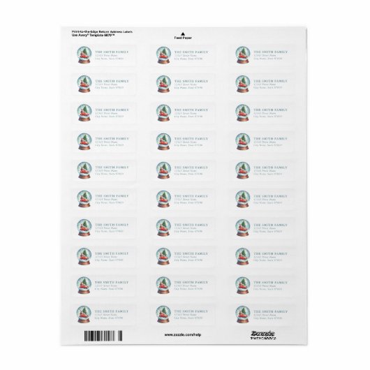 Snow Globe Return Address Labels (Vorne)