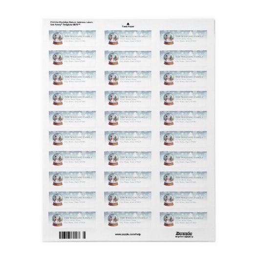 Snow Globe Return Address Labels (Vorne)