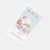 Snow Globe Santa Elf Weihnachten Serviette (Ecke)