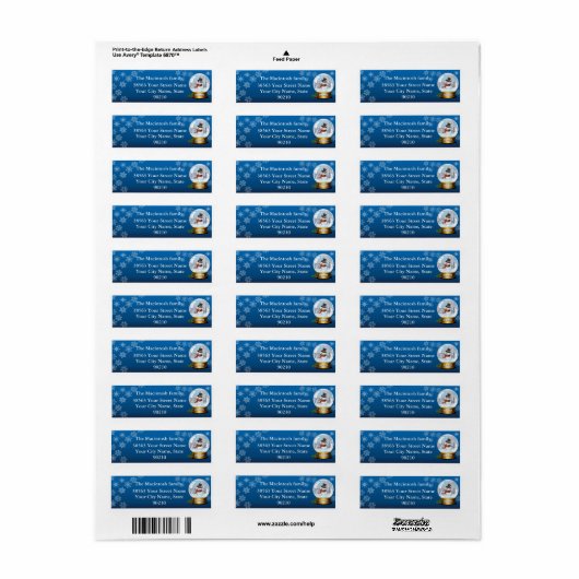 Snow Globe Snow Man Rücksendeadresse (Vorne)