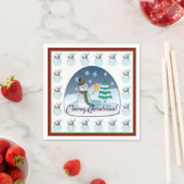 Snow Globe Snowman Merry Christmas Napkins Serviette (Beispiel)