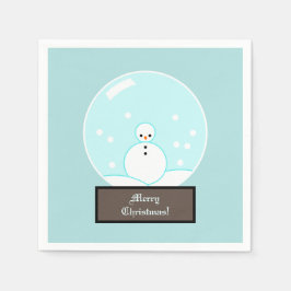 Snow Globe Snowman Serviette