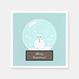 Snow Globe Snowman Serviette