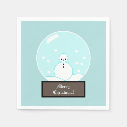 Snow Globe Snowman Serviette (Vorderseite)