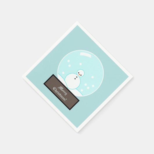 Snow Globe Snowman Serviette (Ecke)