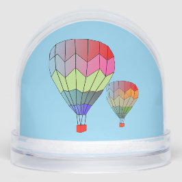 Snow Globe - Striped Hot Air Balloons Schneekugeln