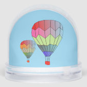 Snow Globe - Striped Hot Air Balloons Schneekugeln (Rückseite)