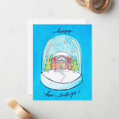 Snow Globe UVA Rotunda Mitteilungskarte (Vorderseite/Rückseite Beispiel)