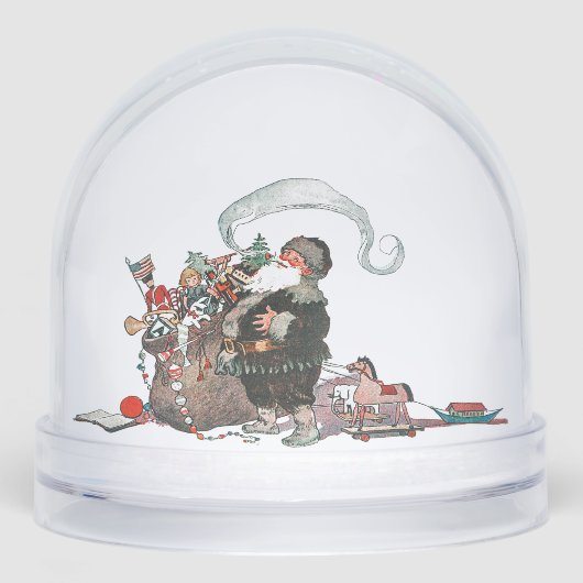 Snow Globe Vintage Santa Merry Christmas Schneekugeln (Vorderseite)
