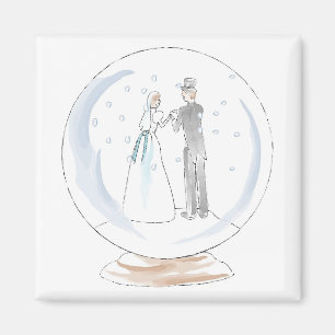 Snow Globe Wedple Magnet