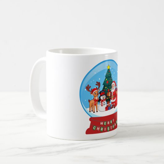 Snow Globe Weihnachts-Keramik Tasse (Vorderseite Links)