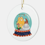 Snow Globe Weihnachts-Lebkuchen Haus mit Santa Keramik Ornament (Links)