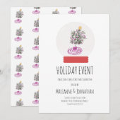Snow Globe Weihnachts-Party Doodle Tree Einladung (Vorne/Hinten)