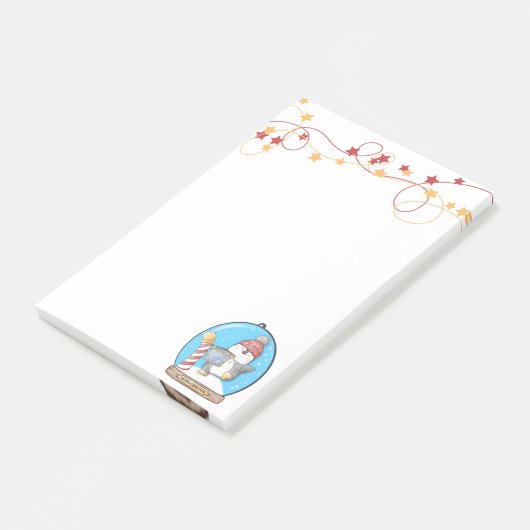 Snow Globe Weihnachts-Pinguin Post-It-Notes Post-it Klebezettel (angewinkelt)