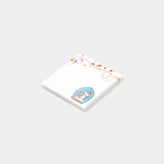 Snow Globe Weihnachts-Pinguin Post-It-Notes Post-it Klebezettel (angewinkelt)