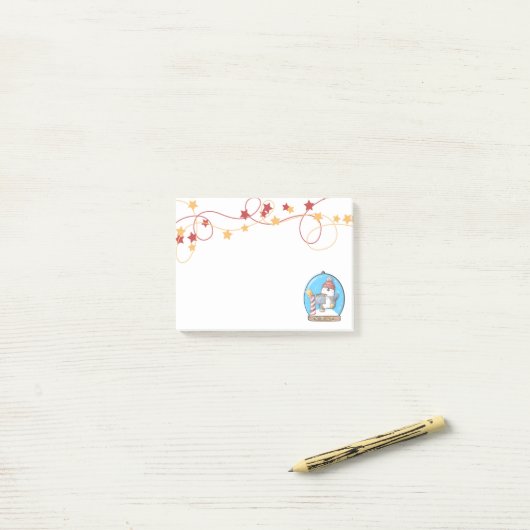 Snow Globe Weihnachts-Pinguin Post-It-Notes Post-it Klebezettel (Auf Schreibtisch)