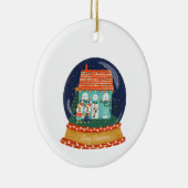 Snow Globe Weihnachtsdorf mit Santa Fox Keramik Ornament (Rechts)