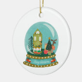 Snow Globe Weihnachtsdorf mit Weihnachtsmann Keramik Ornament (Links)