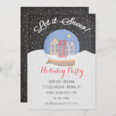 Snow Globe Winter Let it Snow Holiday Party Einladung (Vorne/Hinten)