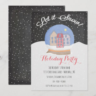 Snow Globe Winter Let it Snow Holiday Party Einladung
