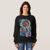 Snow Globe Winterschnee Roter Kardinal Bird Snowgl Sweatshirt (Vorne ganz)
