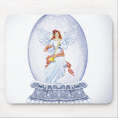 Snow globe with angel illustration mousepad (Vorne)