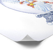 Snow globe with angel illustration poster (Ecke)