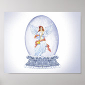 Snow globe with angel illustration poster (Vorne)