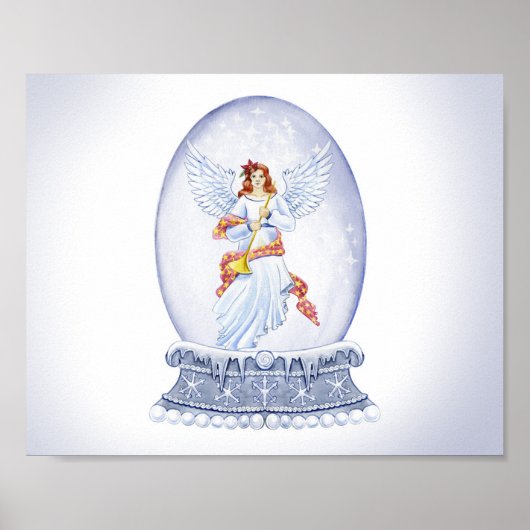 Snow globe with angel illustration poster (Vorne)