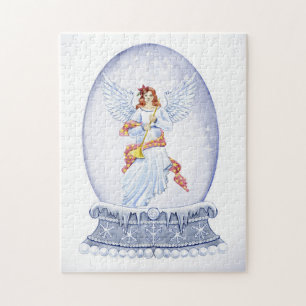 Snow globe with angel illustration puzzle
