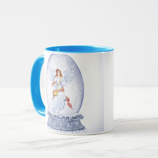 Snow globe with angel illustration tasse (Vorderseite Links)