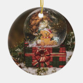 Snow globe with cute Bear Keramik Ornament (Vorne)