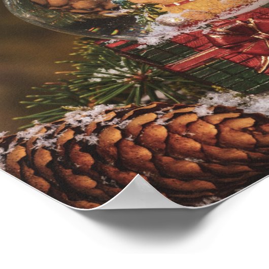 Snow globe with cute Bear Poster (Ecke)