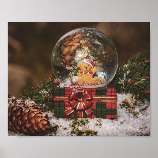 Snow globe with cute Bear Poster (Vorne)